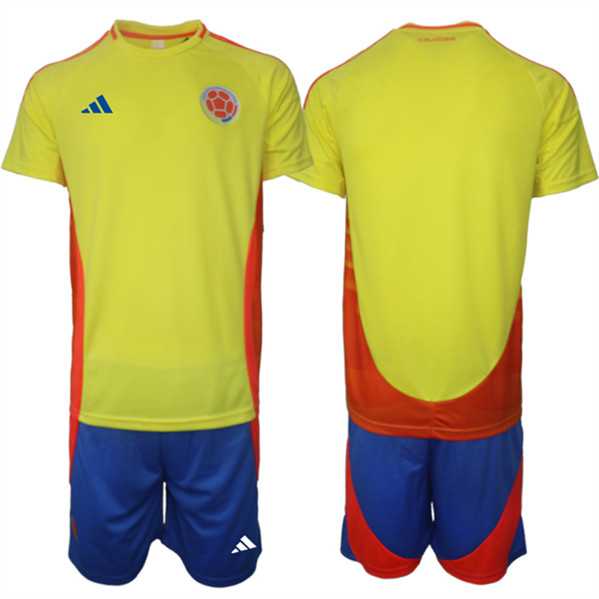 Men's Colombia Blank Yellow Red 2024-25 Home Soccer Jersey Suit,We sell and wholesale Men's Colombia Blank Yellow Red 2024-25 Home Soccer Jersey Suit on line form chian!